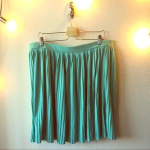 Teal Pleated Skirt